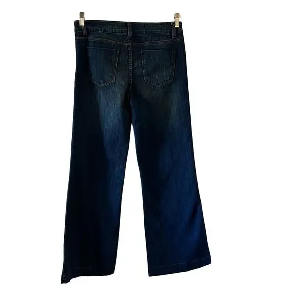 The Limited Blue Denim Wide Leg Jeans Woman Size 8 - Picture 2 of 10